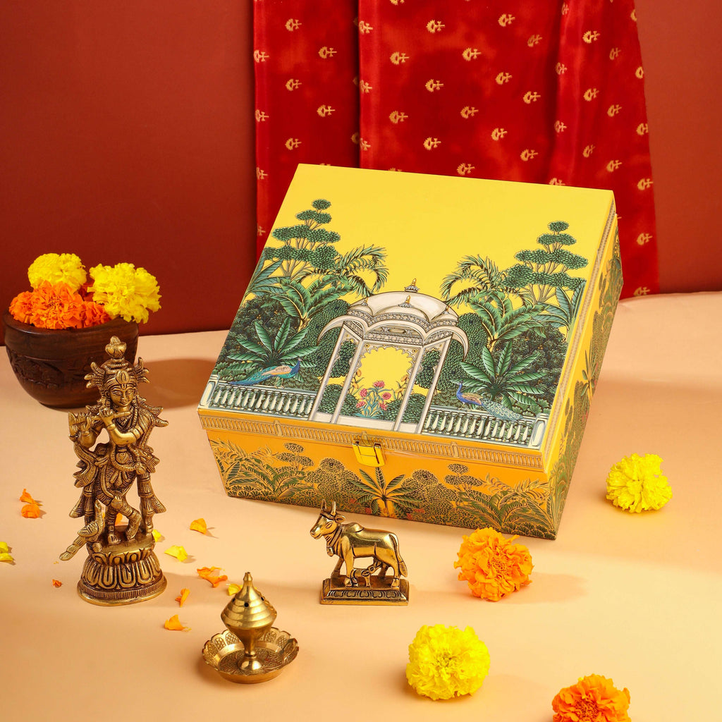 Brass Krishna With Cow Festive/Gift Hamper Vedansh Craft