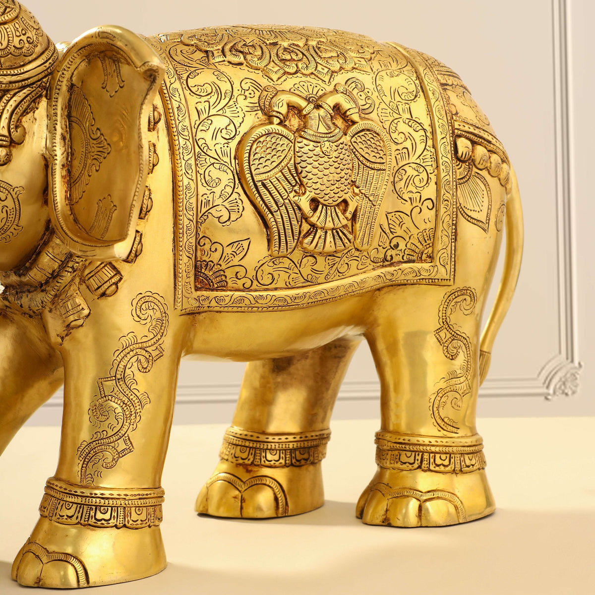 Brass Elephant Royal Statue (15 Inch) Vedansh Craft
