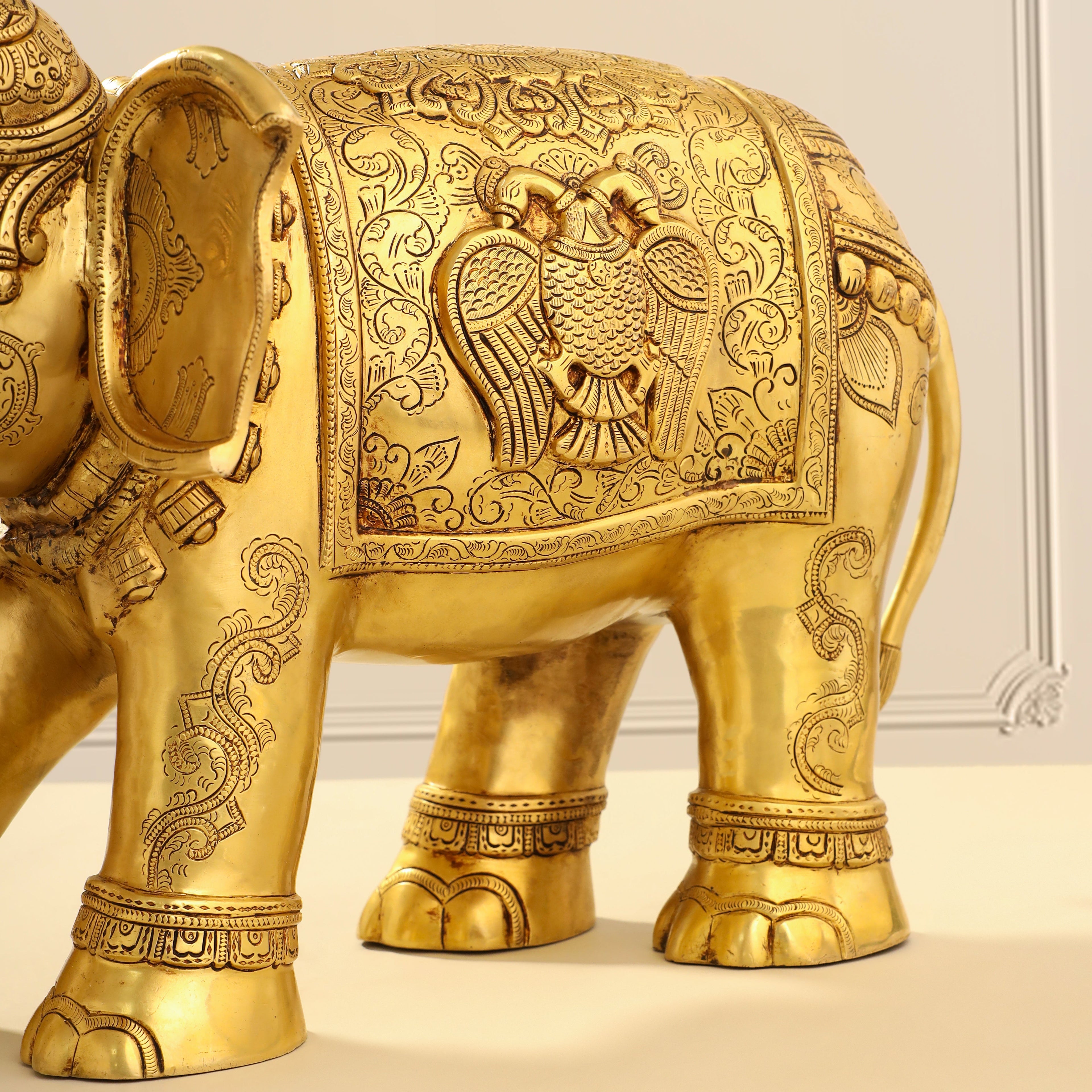 Brass Elephant Royal Statue (15 Inch) Vedansh Craft