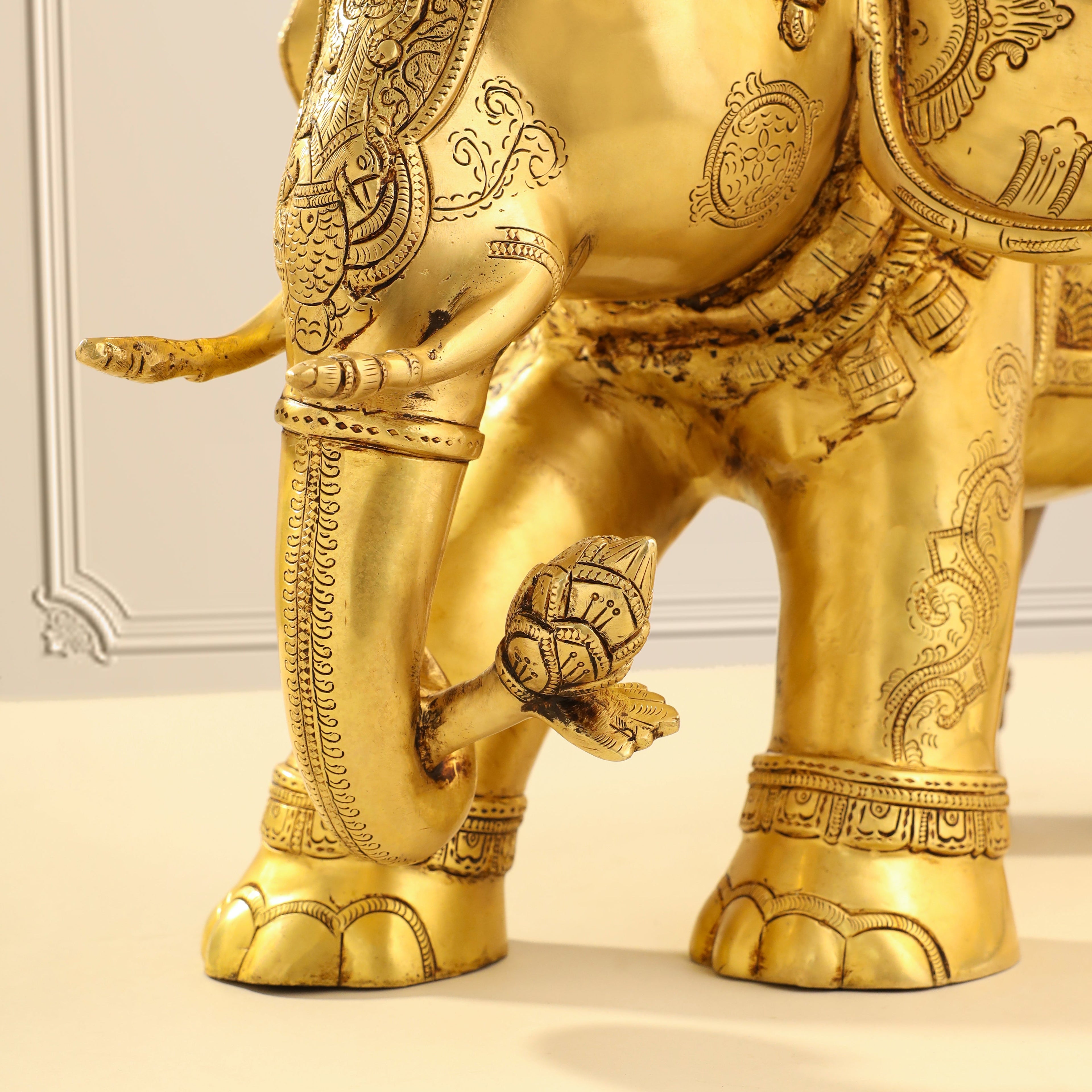 Brass Elephant Royal Statue (15 Inch) Vedansh Craft