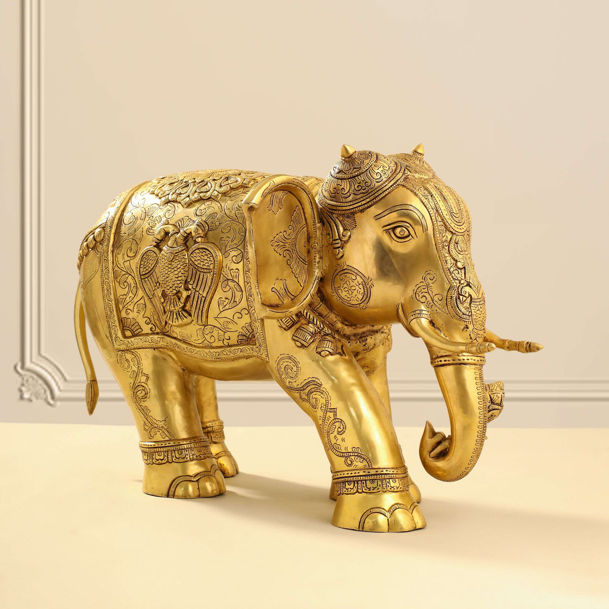 Brass Elephant Royal Statue (15 Inch) Vedansh Craft