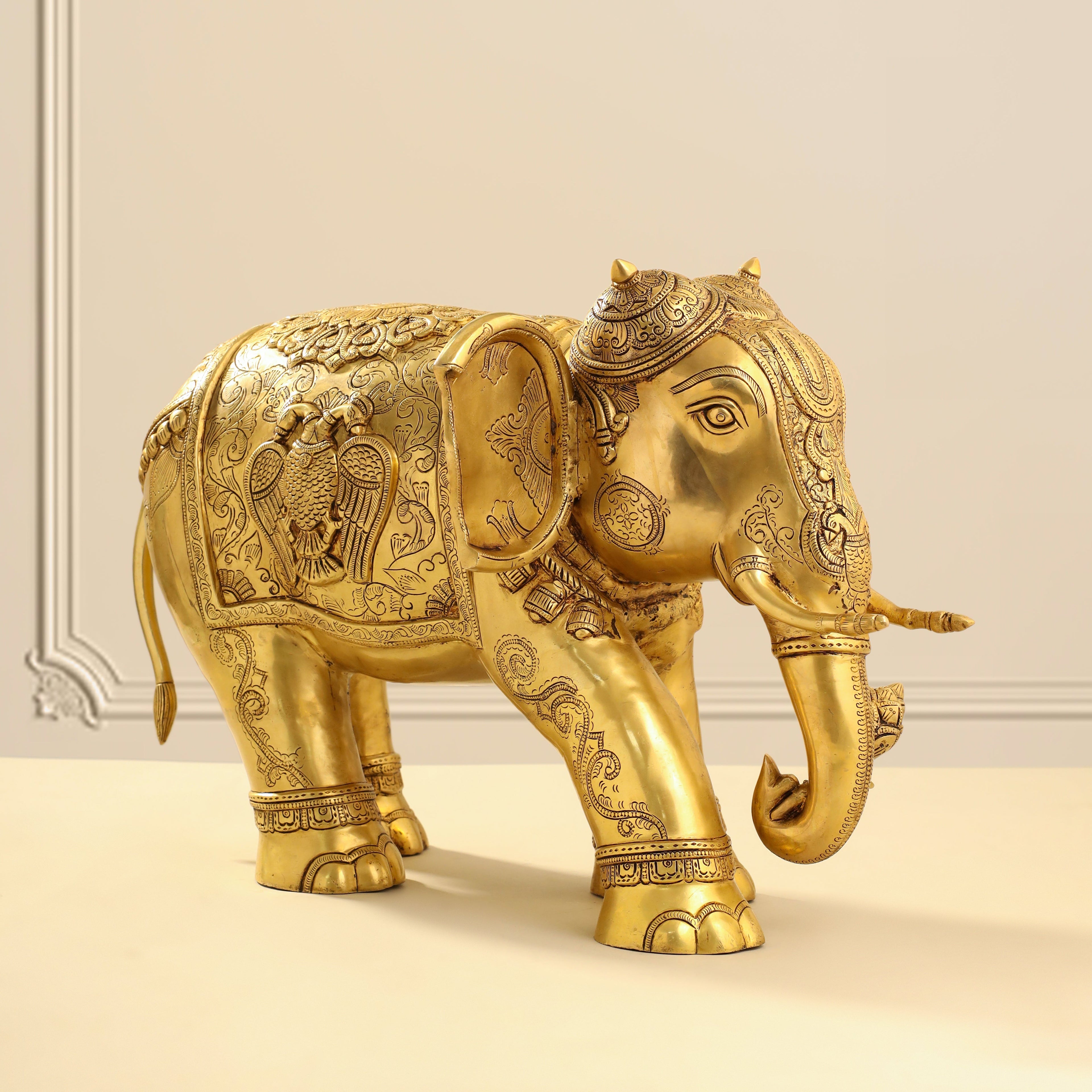 Brass Elephant Royal Statue (15 Inch) Vedansh Craft