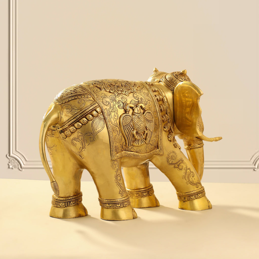 Brass Elephant Royal Statue (15 Inch) Vedansh Craft