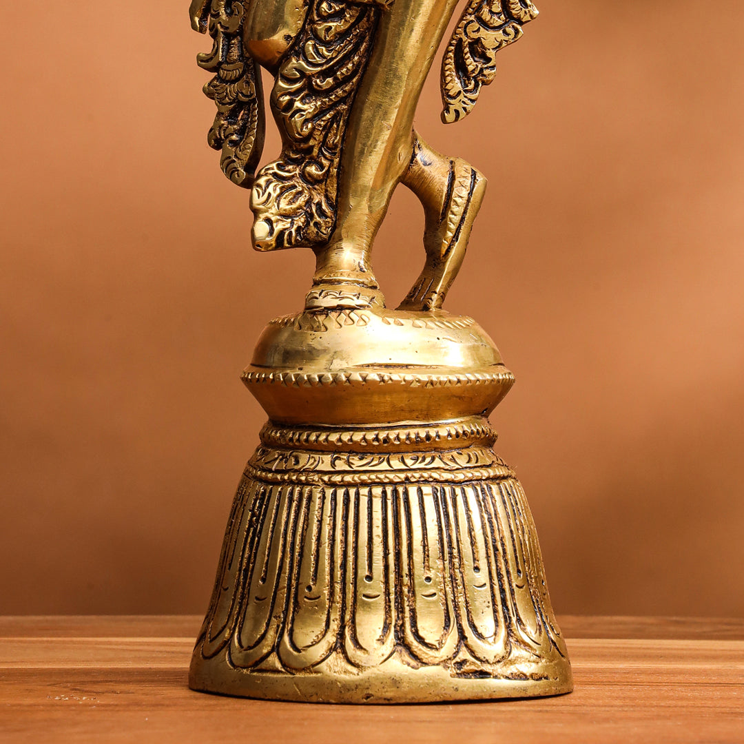 Brass Superfine Standing Lord Krishna With Base Idol (11 Inch) Vedansh Craft