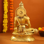 Brass Sitting Hanuman With Base Idol (16 Inch) Vedansh Craft