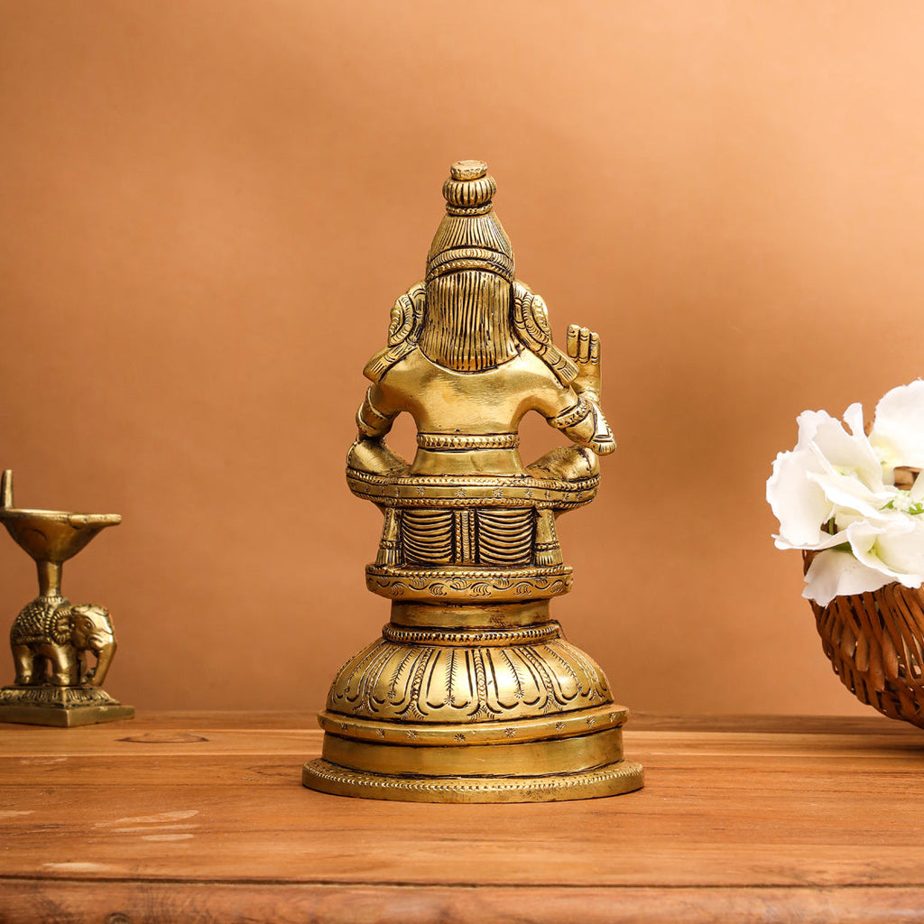 Brass Lord Ayyappa/Ayyappan Idol (8 Inch) Vedansh Craft
