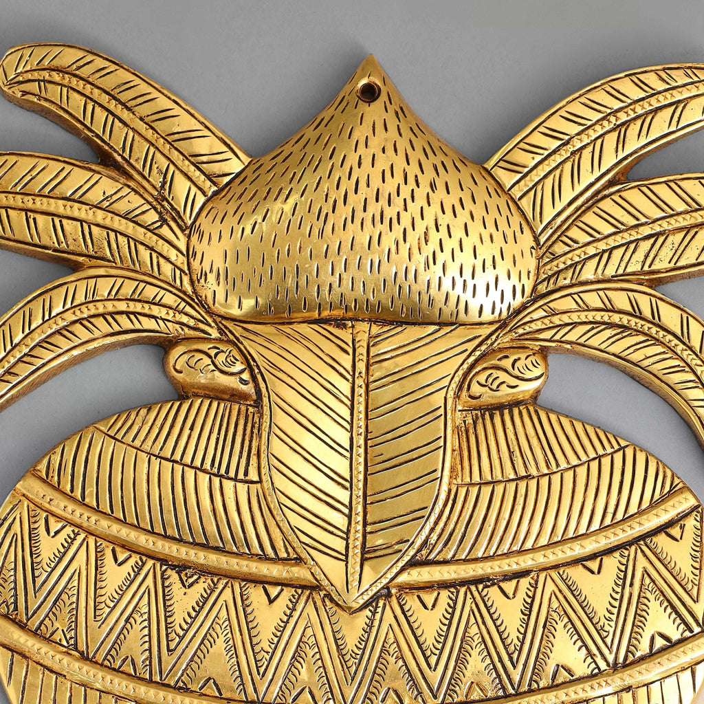 Brass Mangal Kalash Wall Hanging (9.5 Inch) Vedansh Craft