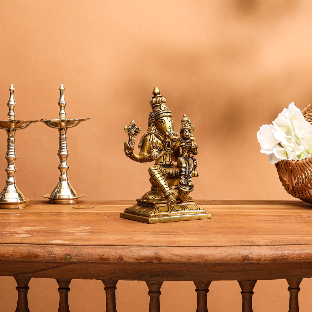 Brass Superfine Sitting Varaha Lakshmi Idol (6 Inch) Vedansh Craft