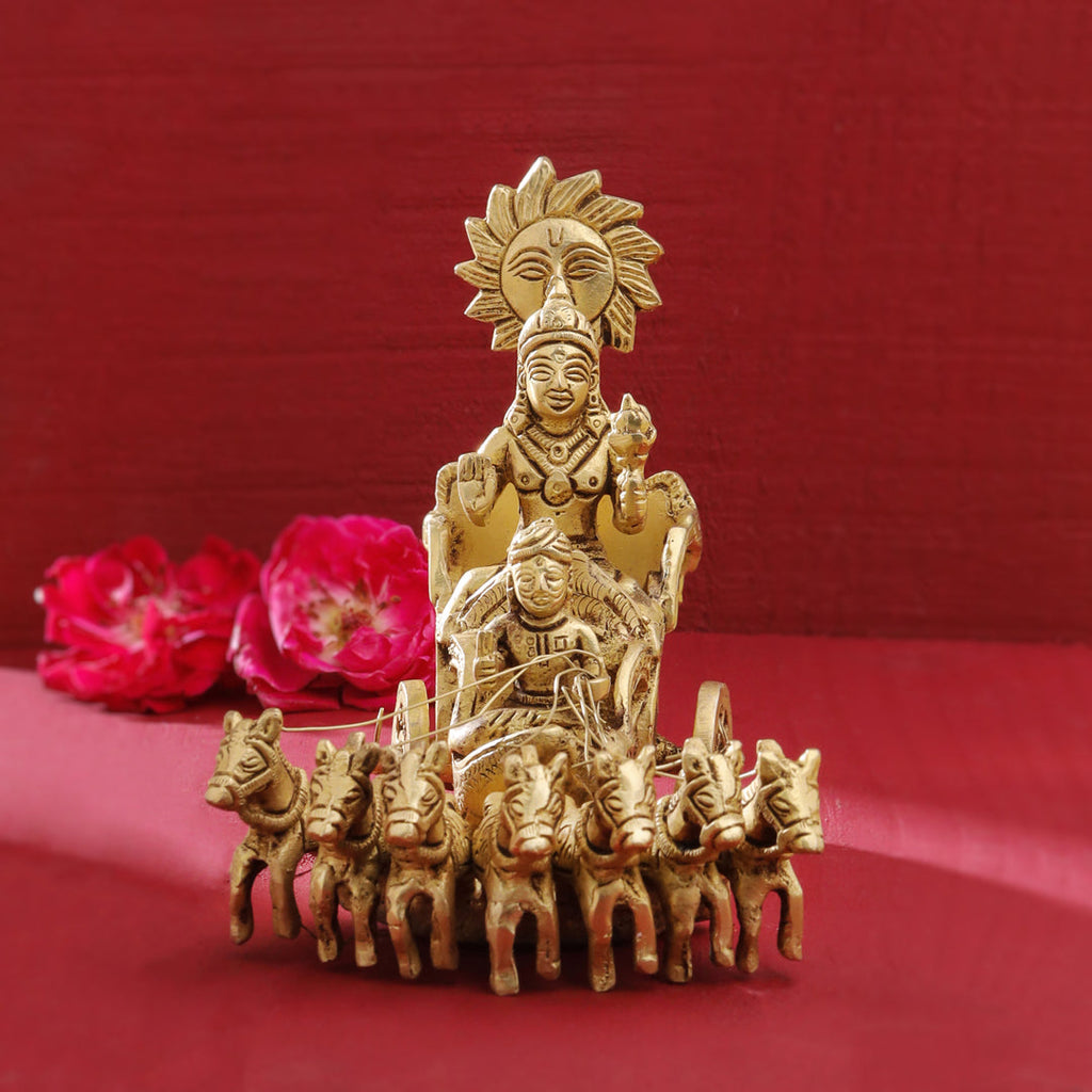 Brass Surya Rath Idol (5 Inch) Vedansh Craft