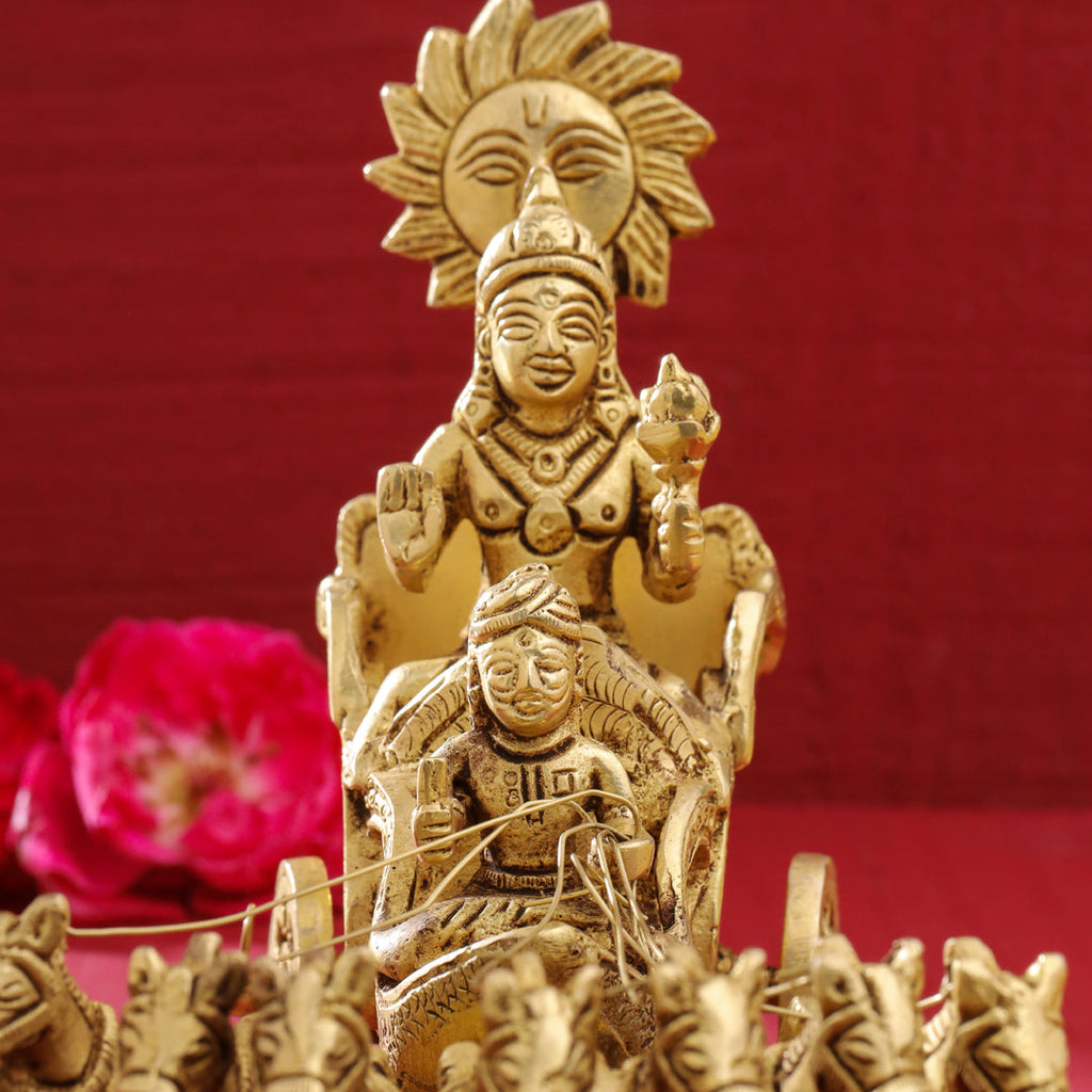 Brass Surya Rath Idol (5 Inch) Vedansh Craft