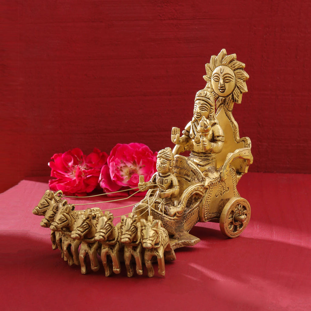 Brass Surya Rath Idol (5 Inch) Vedansh Craft