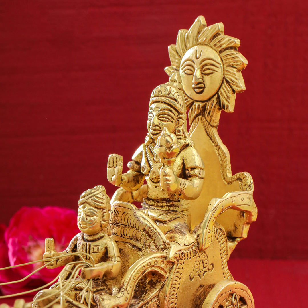 Brass Surya Rath Idol (5 Inch) Vedansh Craft