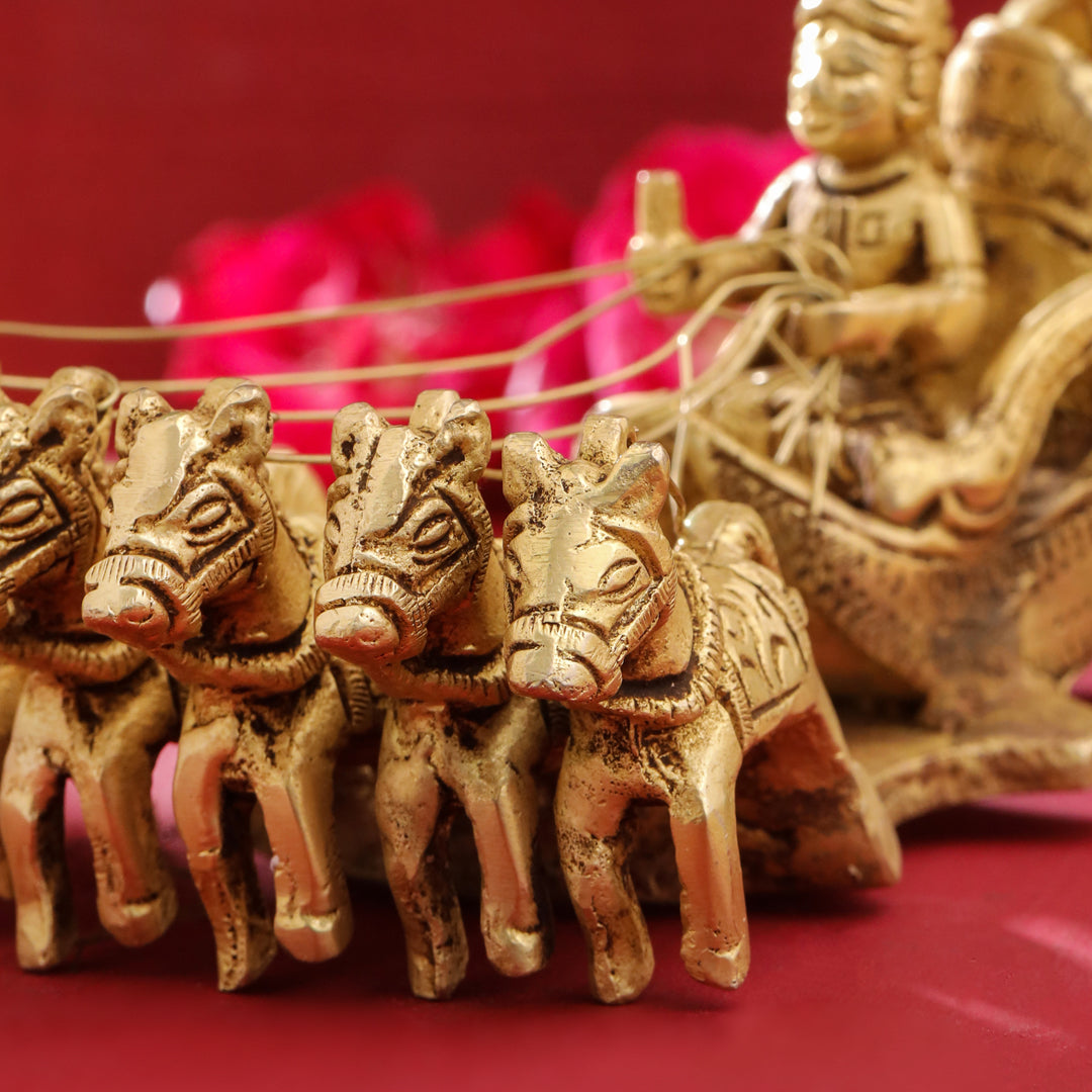 Brass Surya Rath Idol (5 Inch) Vedansh Craft