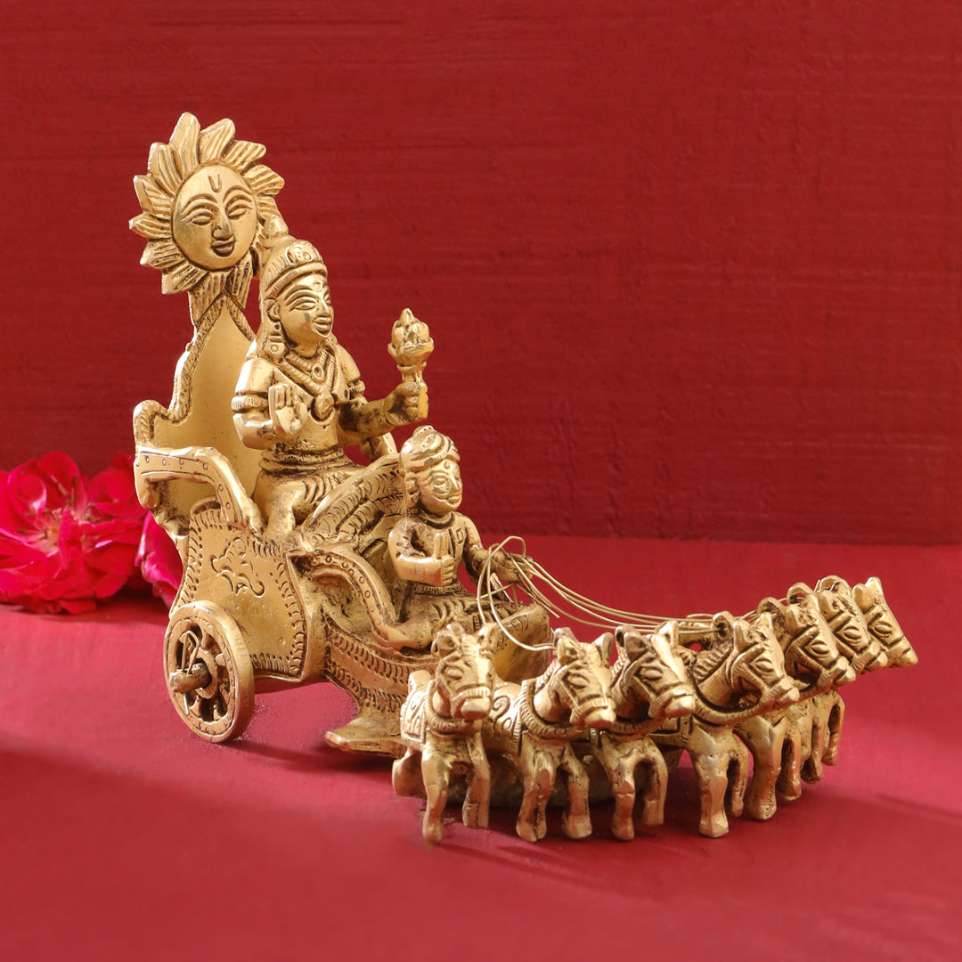Brass Surya Rath Idol (5 Inch) Vedansh Craft