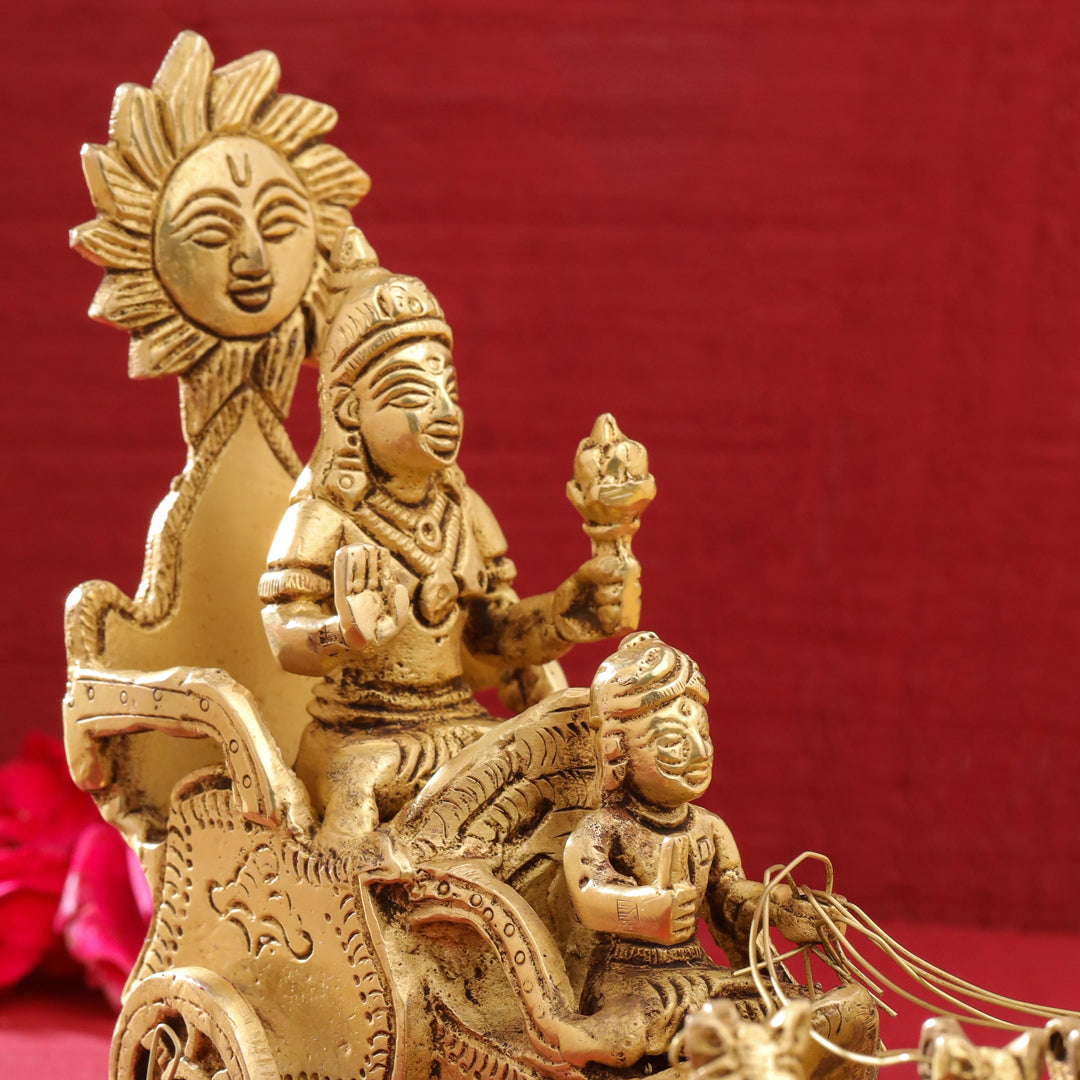 Brass Surya Rath Idol (5 Inch) Vedansh Craft
