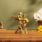 Brass Standing Radha Krishna Idol (4.3 Inch) Vedansh Craft