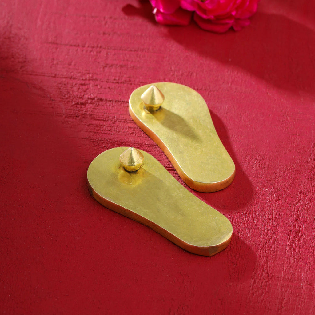 Brass Superfine Charan Paduka (3 Inch) Vedansh Craft