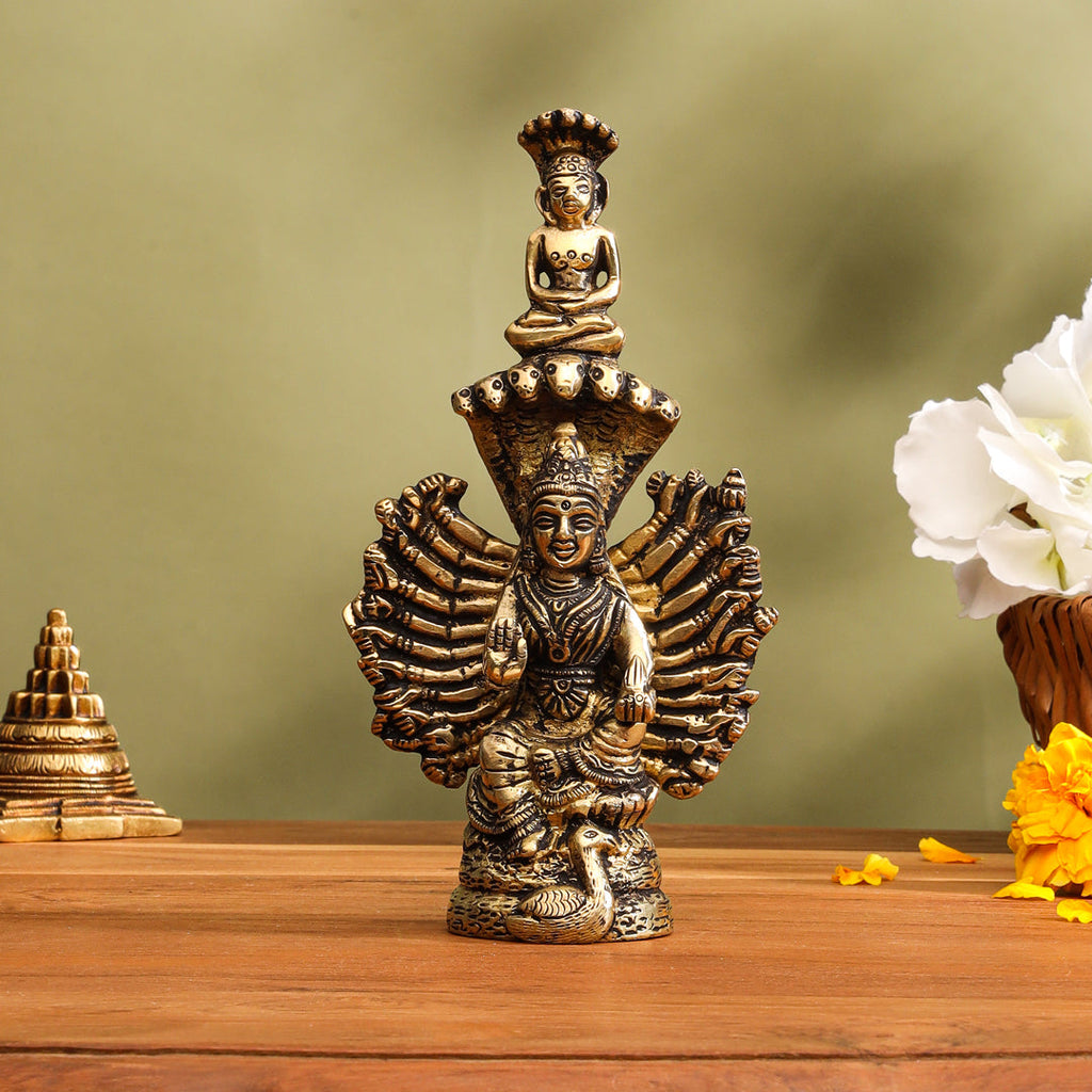 Brass Goddess Padmavati Idol (6.2 Inch) Vedansh Craft