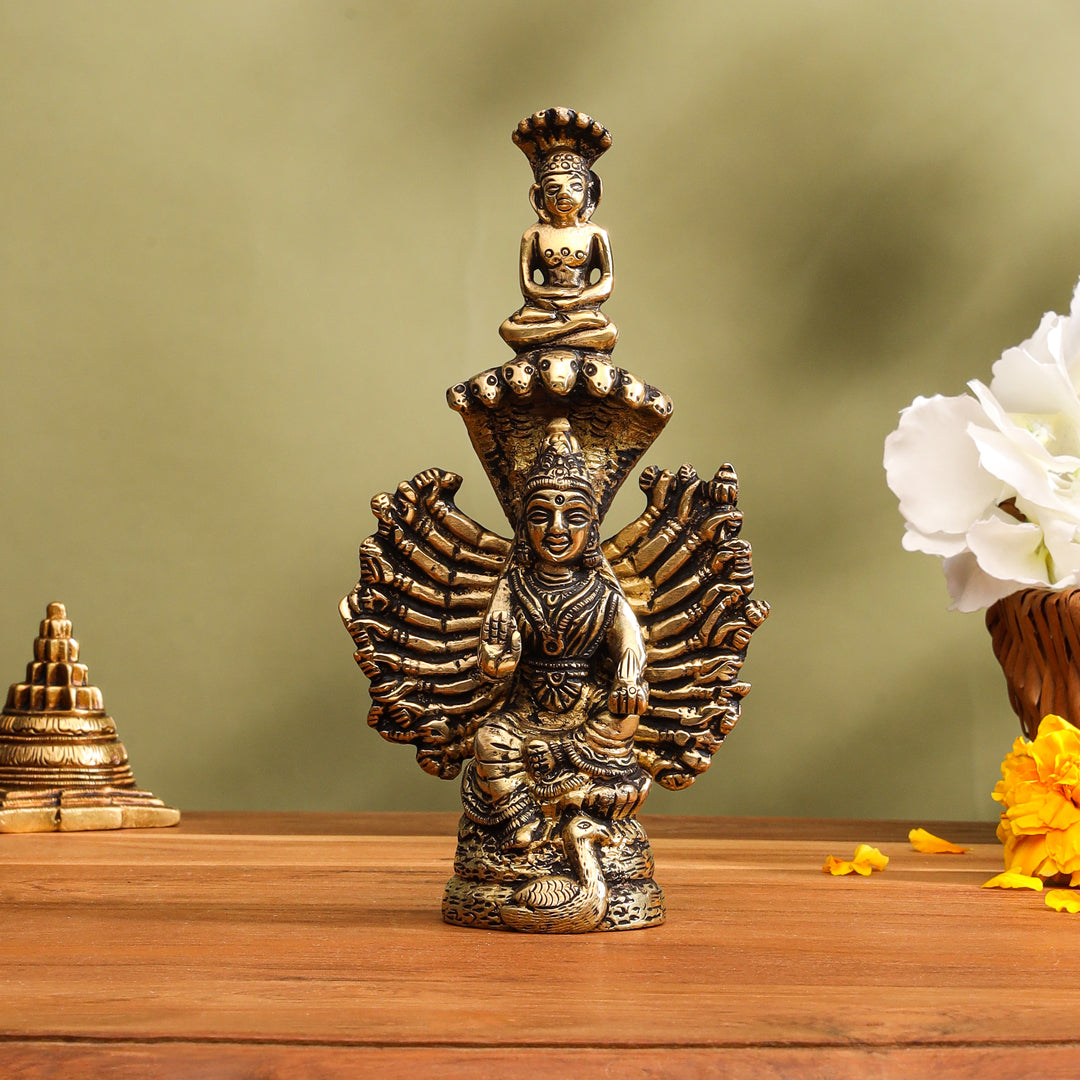 Brass Goddess Padmavati Idol (6.2 Inch) Vedansh Craft