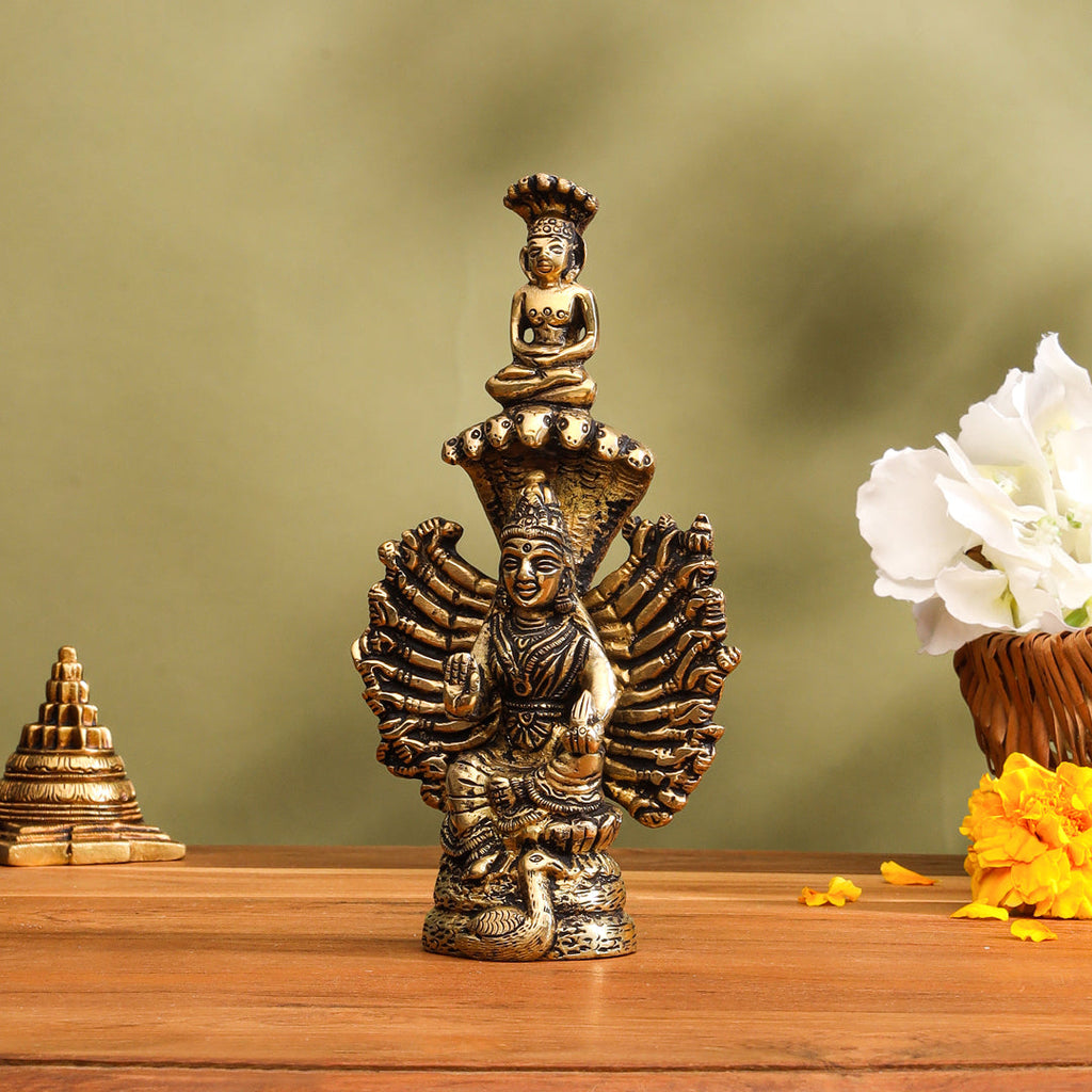 Brass Goddess Padmavati Idol (6.2 Inch) Vedansh Craft