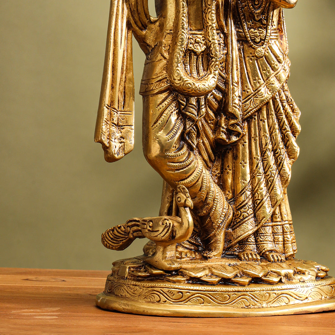 Brass Superfine Standing Radha Krishna Idol (12 Inch) Vedansh Craft