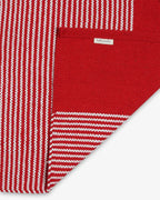Natural Red Handloom Cotton Bedside Runner For Bedroom And Living Area