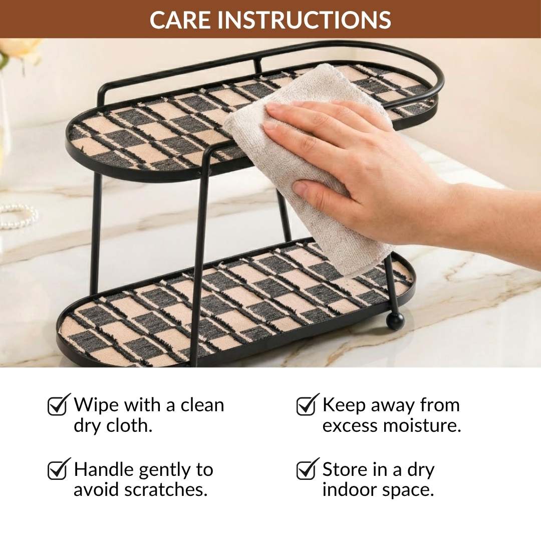 2 Tier Luxury Display Tray Black Brown Nestasia
