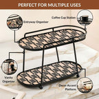 2 Tier Luxury Display Tray Black Brown Nestasia