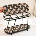 2 Tier Luxury Display Tray Black Brown Nestasia
