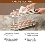 2 Tier Vanity Storage Display Tray White Brown Nestasia