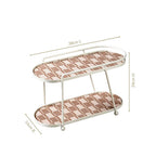 2 Tier Vanity Storage Display Tray White Brown Nestasia