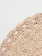 Handloom Cotton Round Bath Mat For Bathroom