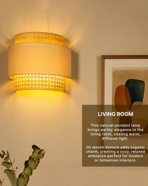 Stylish Rattan Wall Lamp for Balcony and Hall