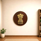 Brass Ashok Stambh With Wooden Base Wall Hanging Vedansh Craft