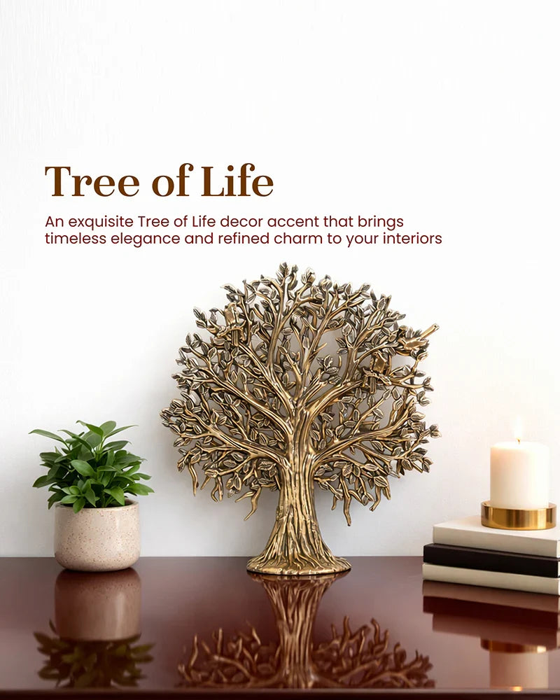 Pure Brass Tree of Life Kalpavriksha Idol for Pooja and Home Decoration