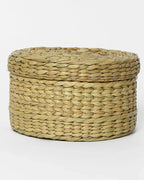 Natural Seagrass Lid Box for Small Wardrobe & Household Items