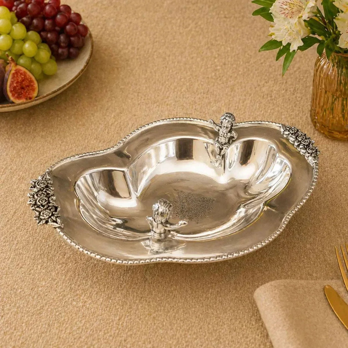 Brass Oval Decorative Dish Bowl / Platter Vedansh Craft
