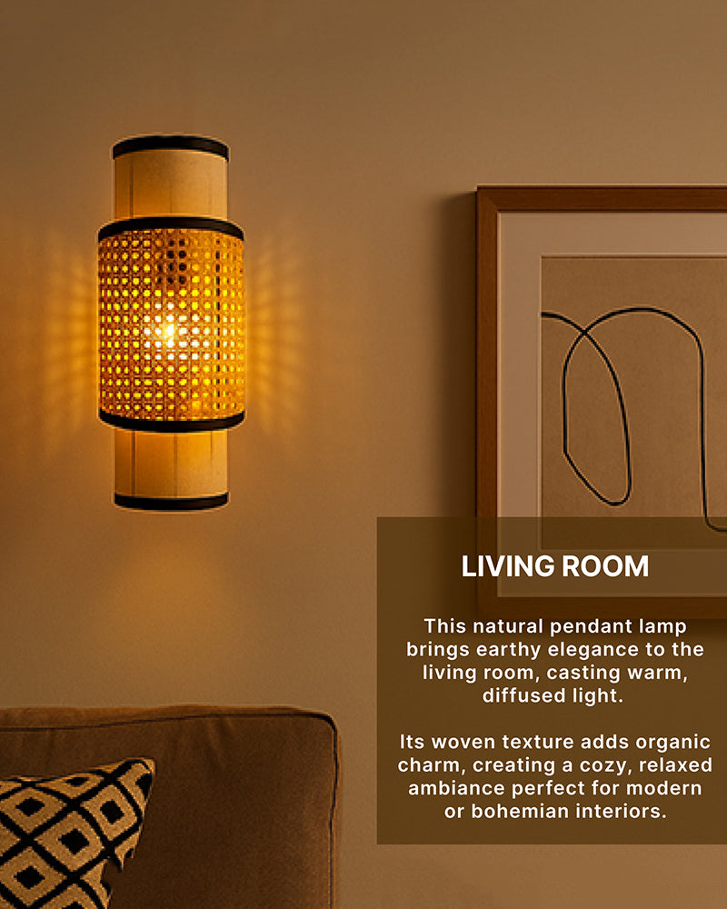 Modern Rattan Wall Lamps For Living Room Decoration