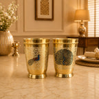 Brass Hand Painted Glass Pair Vedansh Craft