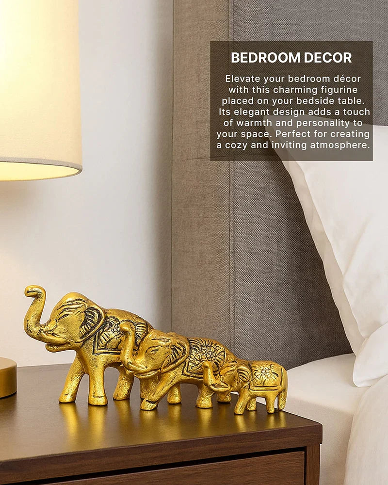 Set of 3 Elephant Showpieces for Home Decoration and Tabletop Display