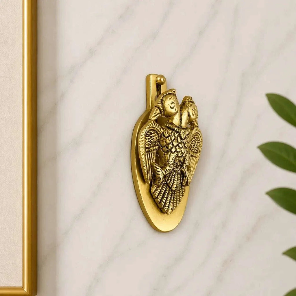 Brass Gandaberunda / Two Headed Bird Wall Hanging Idol (3.8 Inch) Vedansh Craft