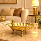 Brass Shell Shaped Decorative Serving Tray / Bowl (13 Inch) Vedansh Craft