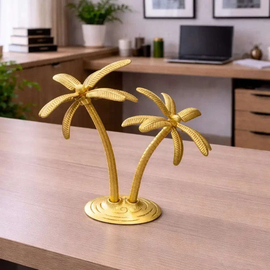 Brass Coconut Tree Decorative Showpiece (9.5 Inch) Vedansh Craft