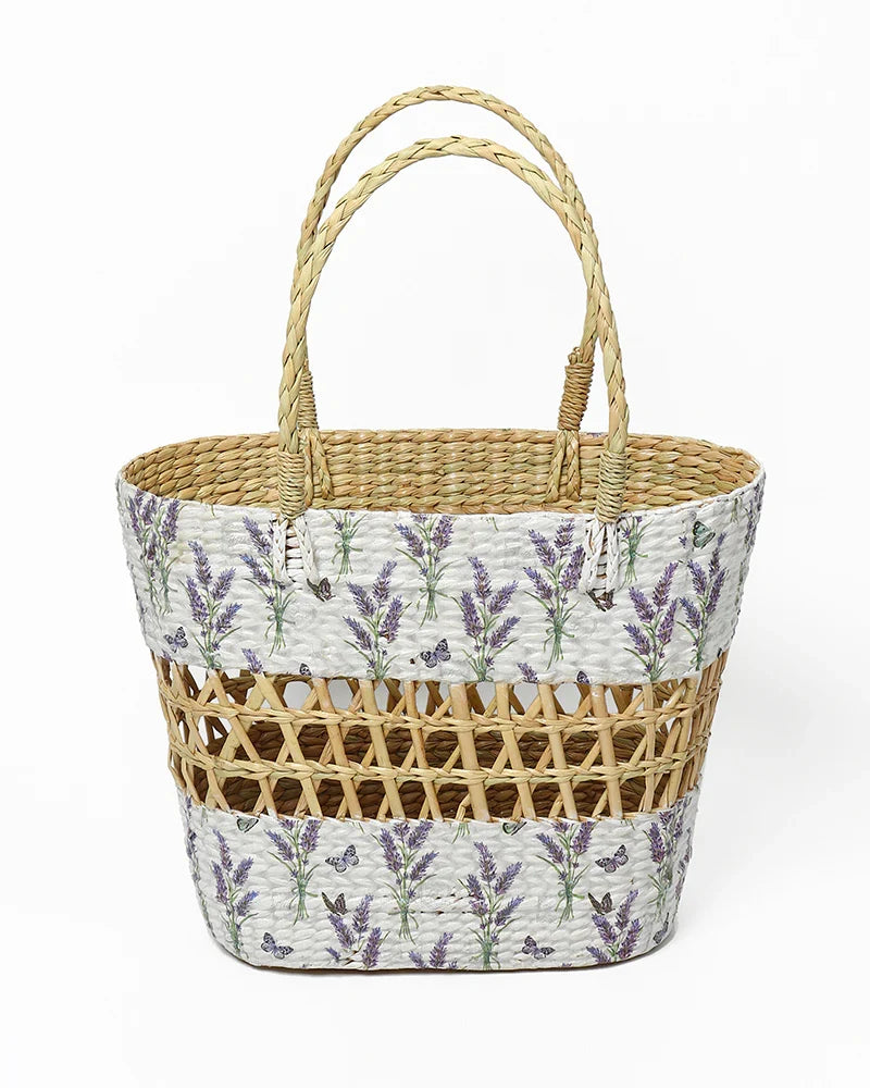 Seagrass Woven Jali Tote Bag for Market & Beach