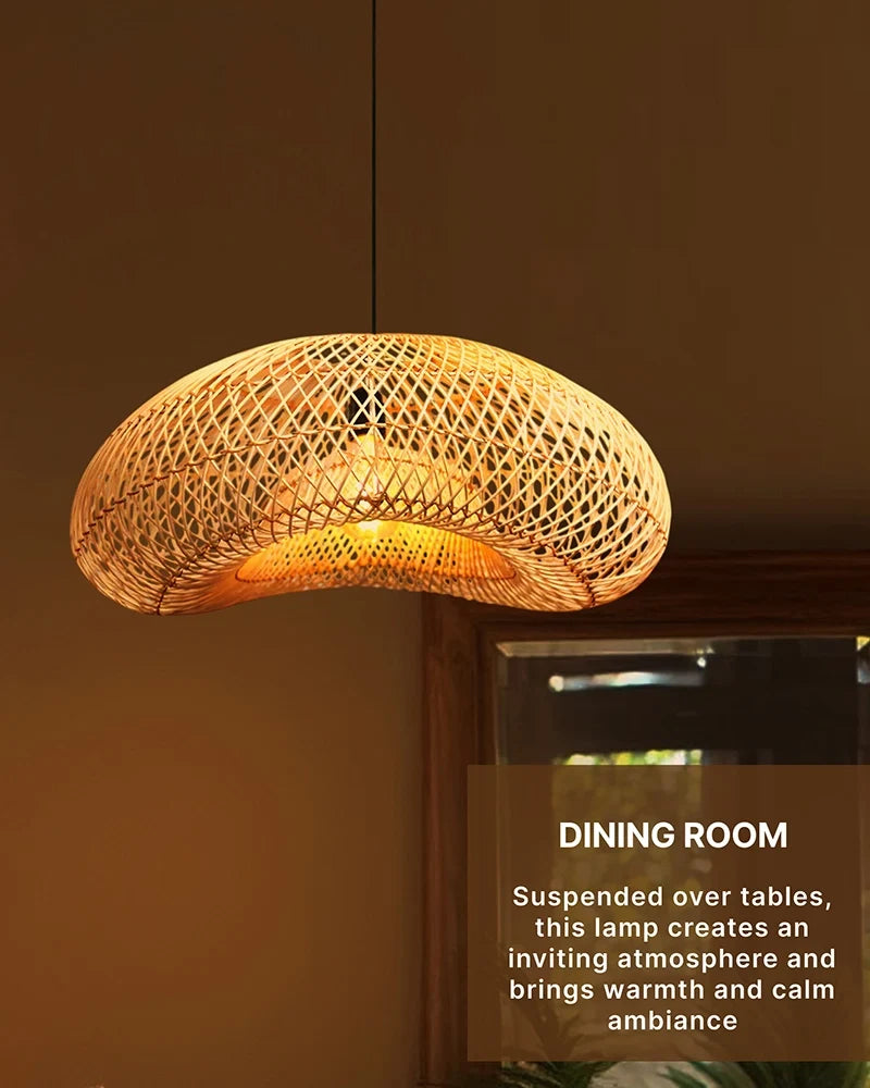 Handmade Rattan Ceiling Light for Home and Balcony