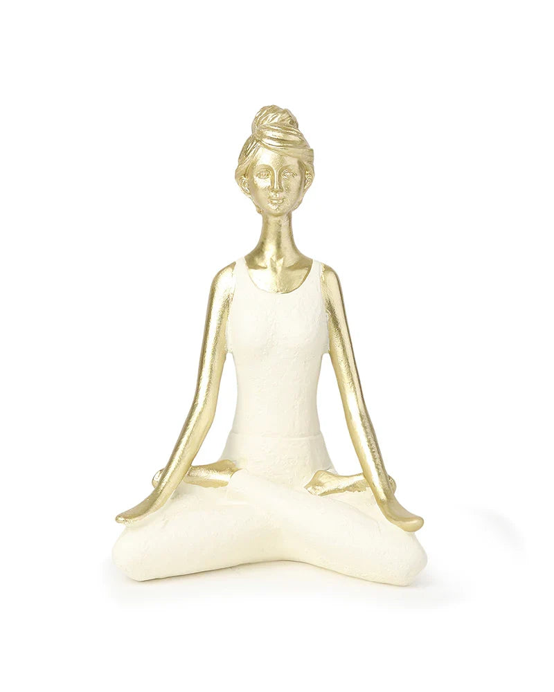 Polypropylene Yoga Women Statue for Tabletop Decor and Housewarming