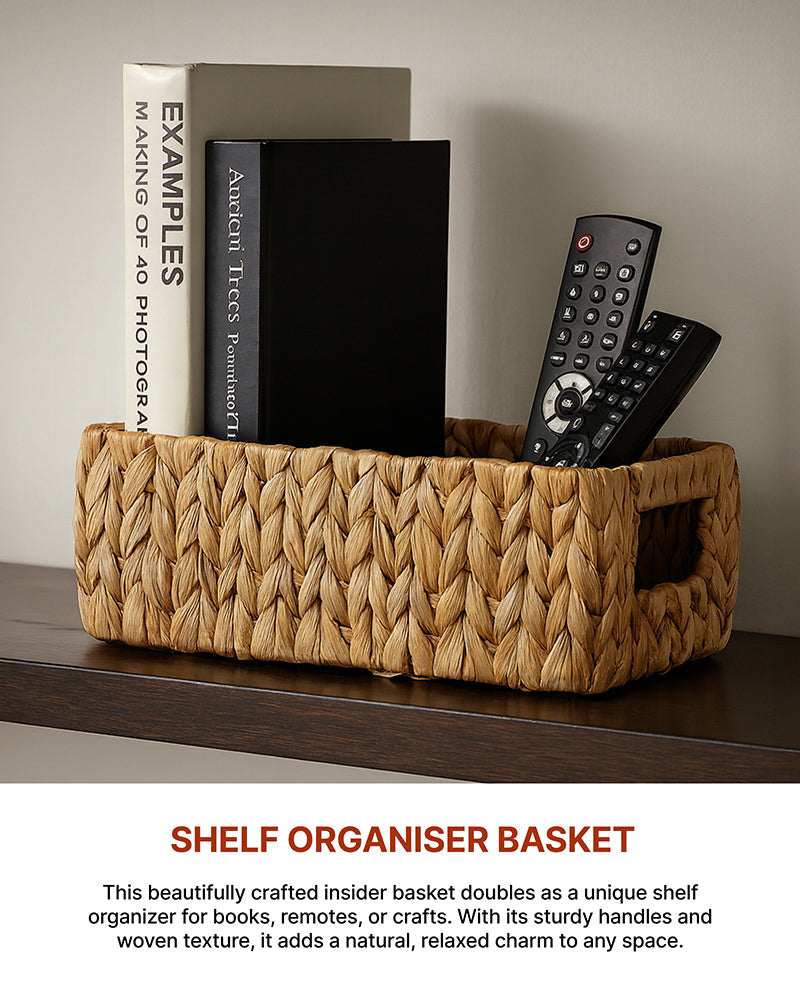 Home Storage Water Hyacinth Baskets for Organizing Clothes, Kitchen Items, and Shelves