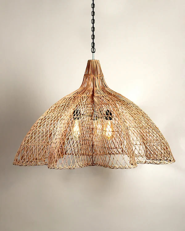 Minimalist Rattan Ceiling Light for Balcony and Living Room