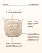 Rattan Storage Basket for Kids Room, Toys and Dirty Laundry