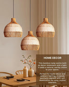 Rattan Hanging Lamps For Living Room and Home Decoration